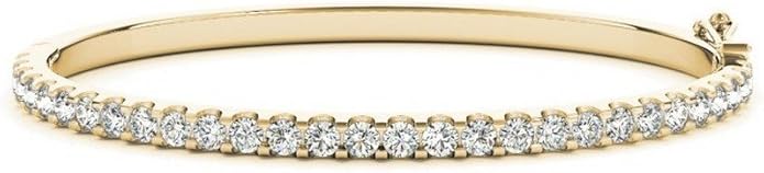 Houston Diamond District 1 to 8 Carat LAB GROWN Diamond Bangle Bracelet Ultra Premium Collection (E-F Color, VS2-SI1 Clarity)
