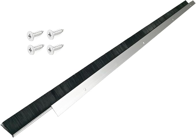 1 Set Retsun Door Brush Sweep, 1 1/2" x 39.37"Garage Door Brush Seal, Fits Gaps by HOME
