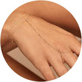 ÌF ME Hand Chain Bracelet Set 14K Gold Plated Durable Gold Bracelets for Women Adjustable Finger Bracelet Hand Jewelry with Extender Perfect for Everyday Wear Ring Bracelet Hand