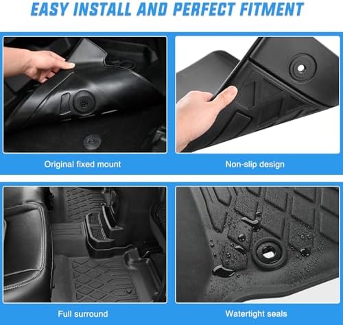 Nilight TPE Floor Mats for Ford F150 F-150 SuperCrew Crew Cab Bucket Seat - Image 4