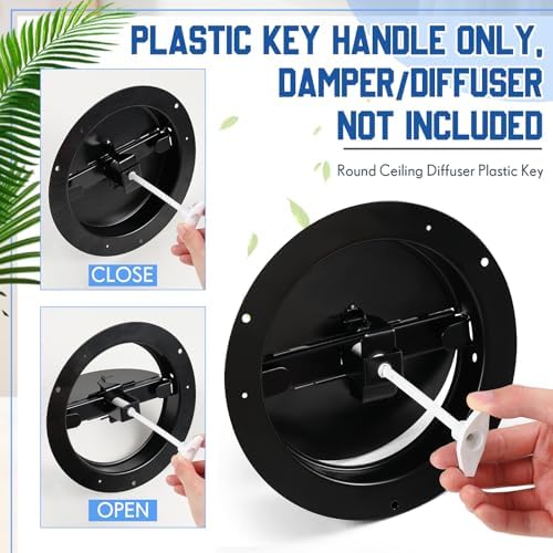 Wonderjune 12 Pcs Round Ceiling Diffuser Key Handle, Cover 6" 8" 10" 12" - Image 2