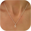 Valentines Gifts for Her Women - Initial Necklaces for Women Dainty 14k Gold Plated A-Z Letter Pendant Name Necklaces Cute Charm Choker Fashion Accessories Non Tarnish Trendy Jewelry Gift