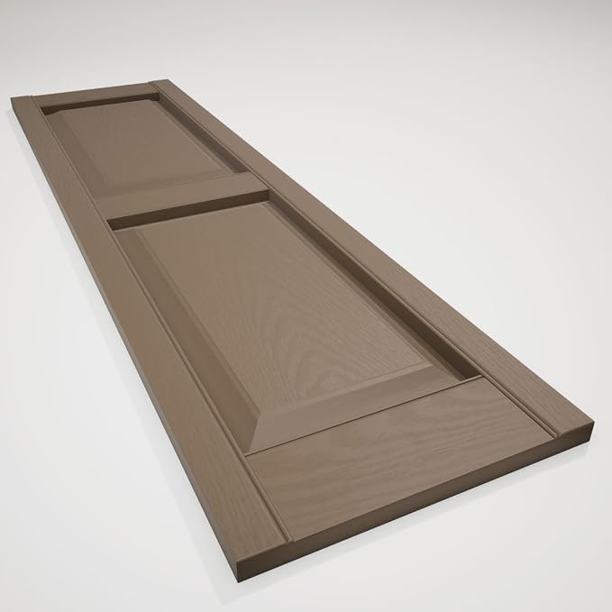12"W x 39"H Lifetime Vinyl, Standard Two Equal Panels, Raised Panel Shutters - Image 6