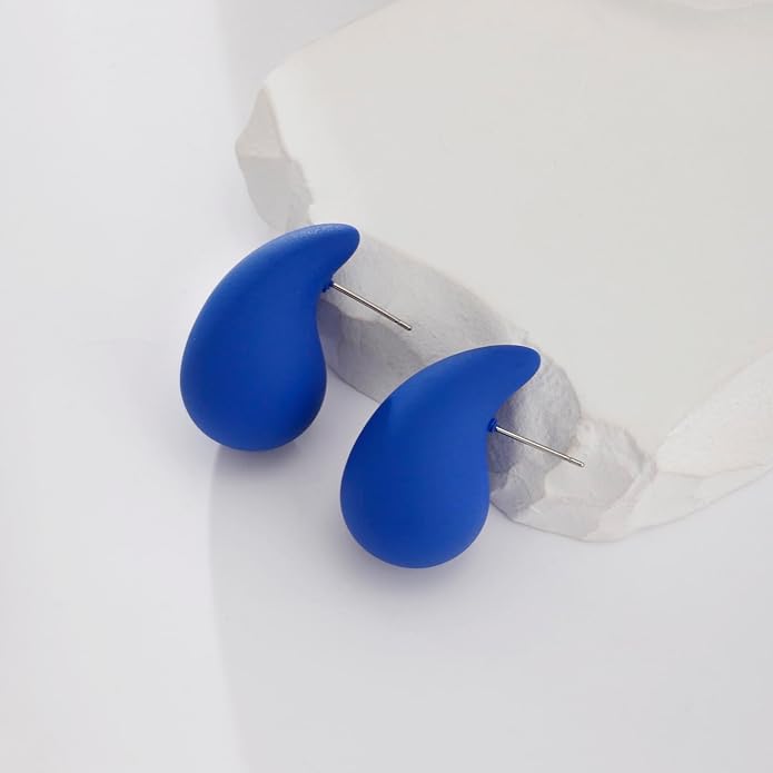Chunky Acrylic Hoop Earrings, Lightweight Waterdrop Hoops Earrings, Hypoallergenic Trendy Jewelry for Women