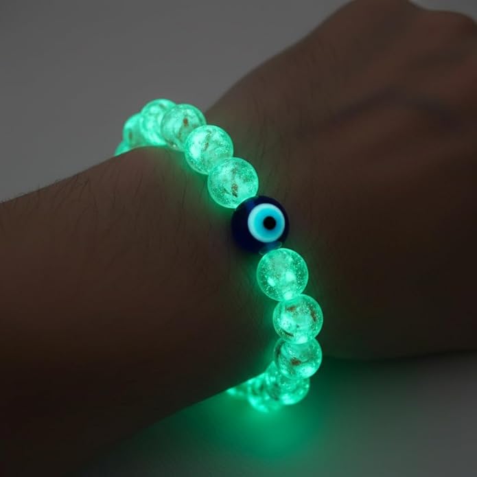 Handmade Glow-in-the-Dark Beaded Bracelet, Luminous Wrist Accessory, Fashion Bracelet for Women, Ideal Gift for Night Events, Parties & Birthdays