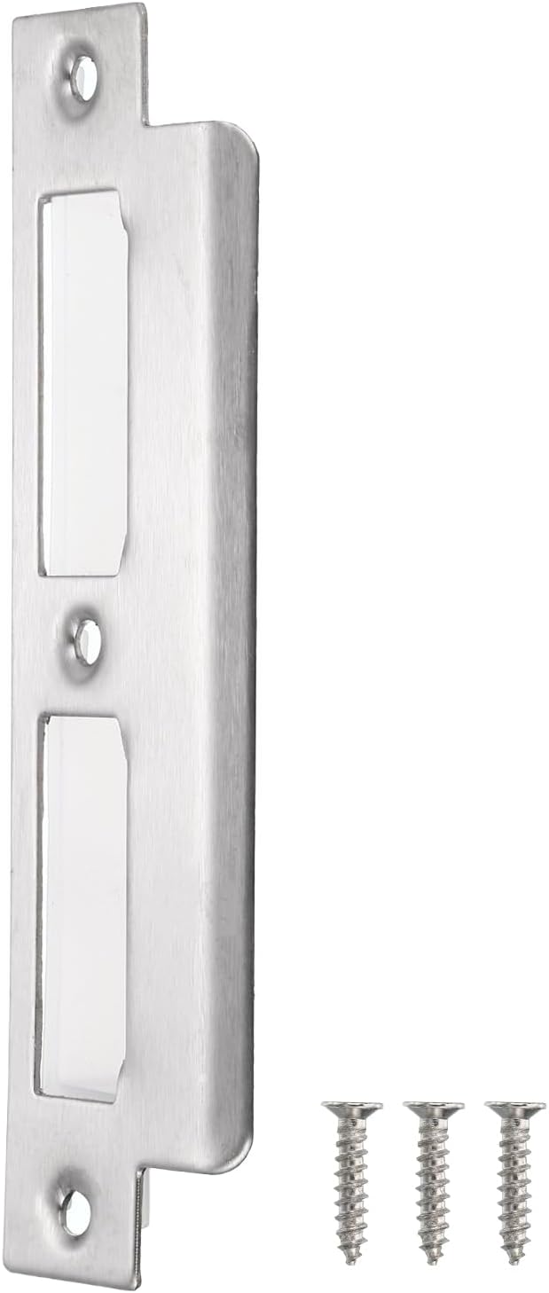 uxcell Door Strike Plate, 155mm x 35mm 201 Stainless Steel Latch Deadbolt by uxcell