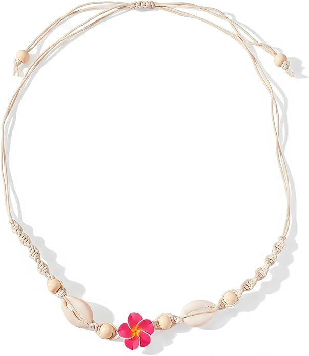 Nackiy Handmade Sea Shell Necklace for Women Summer Adjustable Natural Shell Collar Necklace