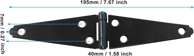 Hordion 4Pcs Strap Hinge Shed Door Hinges, 4 Inch Heavy Duty Gate Hinges | - Image 2