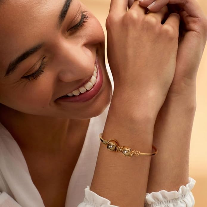 PERNNLA PEARL Dainty Gold Bar Bracelet for Women Simple Delicate Thin Cuff Bangle Hook Bracelet 18K Gold Plated Handmade Minimalist Jewelry