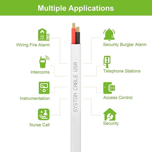 Syston 16/2 Fire Alarm Security Cable, Stranded Copper, Plenum-Rated CL3P - Image 7