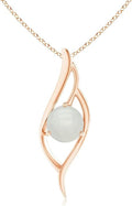 Angara Natural Moonstone Pendant for Women | Moonstone Angel Wing Bypass Pendant in 14K Solid Gold/Platinum With 18" Chain | Birthday, Anniversary, Gemstone Jewelry Gift