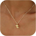 Bubble Gold Silver Letter Necklace Initial Necklaces for Women Trendy 14K Dainty Charm Pendant Name Necklace Personalized Jewelry Gift for Women Teen