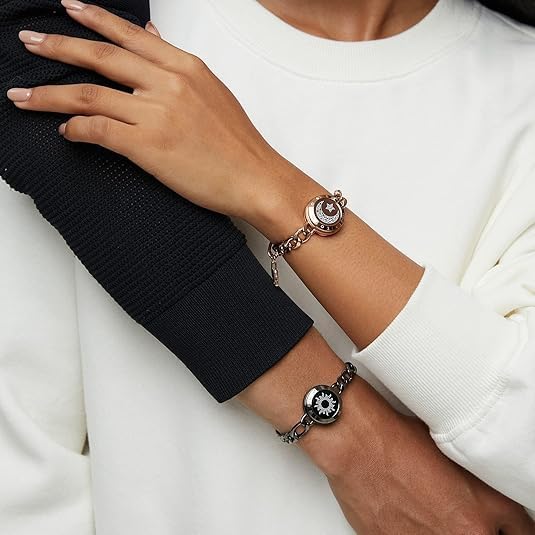 TOTWOO Long Distance Touch Bracelets for Couples, Smart Light & Vibration Love Jewelry, Long Distance Valentines Day Gifts for Him Her Women Men, One-to-One Bluetooth Pairing via App