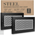 Lewtemi 2 Pcs 12 x 6" Baseboard Register Grill Air Return Vent Cover Corner by Lewtemi