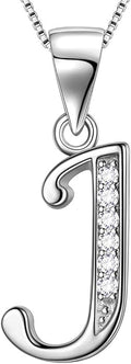 Aurora Tears Letter Necklace Initial 925 Sterling Silver Alphabet Pendant Crystal Name Gift Women Cubic Zirconia Jewelry