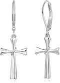 14K Gold Earring Cross Waterdrop Butterfly Heart Knot Earrings for Women Gold Silver Cross Leverback Drop Gold Silver Teardrop Hoop Dangle Earring White Gold Dangle Drop Earring