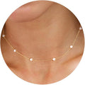 CHESKY 14k Gold Plated/Silver Plated Dainty Necklace for Women, Trendy Satellite Choker Necklace Thin Beaded Layered Choker Necklaces Discs Paperclip Chain Necklaces Womens Simple Jewelry