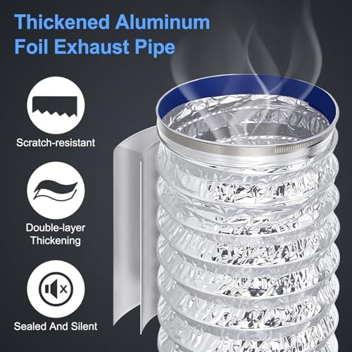7 Inch Dryer Vent Hose, 10FT Flexible Dryer Ducting Tube Aluminum Non-Insulated - Image 5