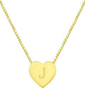 YL Initial Necklace 925 Sterling Silver Heart Letter Pendant A-Z Alphabet Cubic Zirconia Jewelry for Women