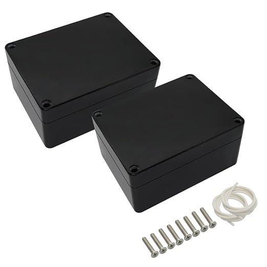 ABS Plastic Electrical Project Case Power Junction Box, Project Box Black 4.5" by LeMotech