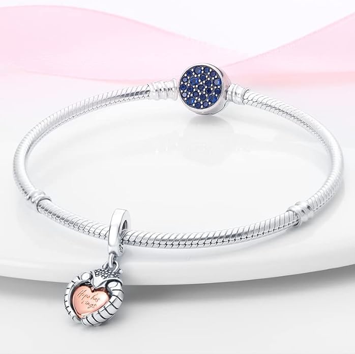 LIGHTDOG 925 Sterling Silver Charm fits Pandora Charm Bracelet Necklaces Pendant Bead Charms Jewelry Gift for Women Family Friends