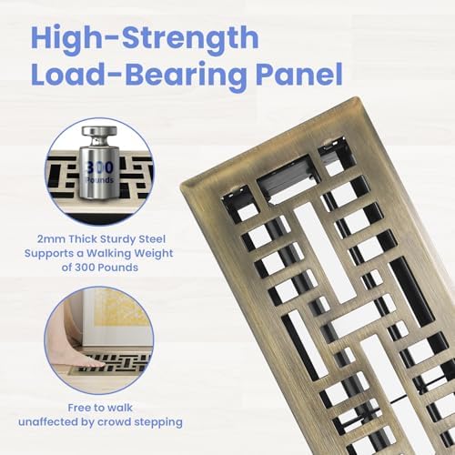 Howeall 4x14 Inches 2 Pack Heavy Duty Walkable Floor Register Easy Adjust Air - Image 2