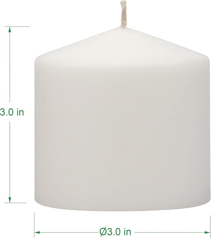 Stonebriar 3 Pack Tall 3 x 3 Inch 18 Hour Long Burning Unscented White Wax - Image 2