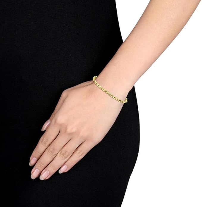 Gold Rope Chain Bracelet for Men & Women – 100% Real 10k or 14k Gold, Lightweight, Premium Craftsmanship