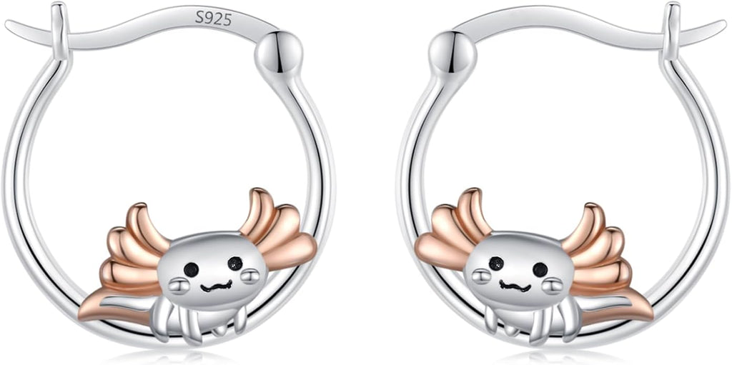 JUSTKIDSTOY Hypoallergenic Panda/Unicorn/Hummingbird/Dolphin Hoop Earrings for Women 925 Sterling Silver Animal Huggie Hoop Earrings Jewelry Gifts for Sensitive Ears