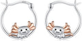 JUSTKIDSTOY Hypoallergenic Panda/Unicorn/Hummingbird/Dolphin Hoop Earrings for Women 925 Sterling Silver Animal Huggie Hoop Earrings Jewelry Gifts for Sensitive Ears