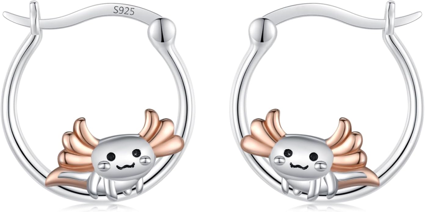JUSTKIDSTOY Hypoallergenic Panda/Unicorn/Hummingbird/Dolphin Hoop Earrings for Women 925 Sterling Silver Animal Huggie Hoop Earrings Jewelry Gifts for Sensitive Ears