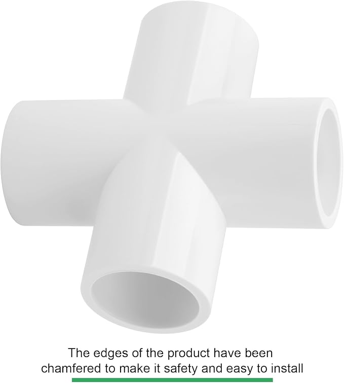 8Pack 3/4Inch Cross PVC Fittings 4-Way Cross Elbow Pipe Fittings Connector - Image 5