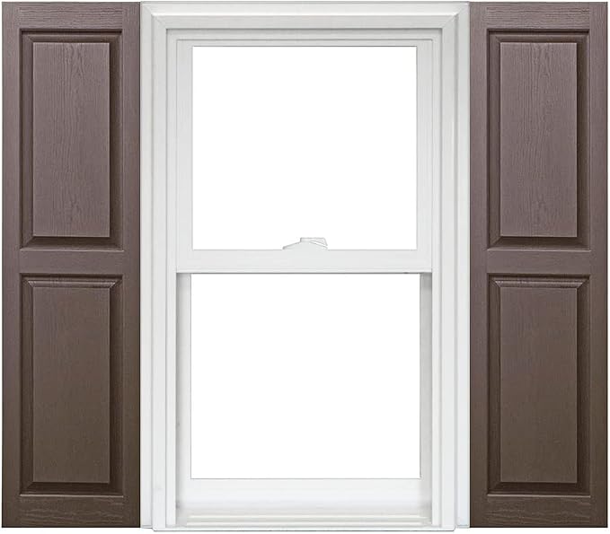 Homeside Raised Panel Vinyl Shutter 1 Pair 14-1/2in. x 75in. 022 Chocolate by Polaris