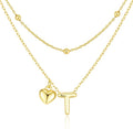 adoyi Valentines Day Gifts for Women Hers Dainty 14K Gold Plated Heart Initial Necklaces Layered Letter A-Z Pendant Necklace Stack Trendy Jewelry Birthday Valentines Day Gifts for Women Jewelry