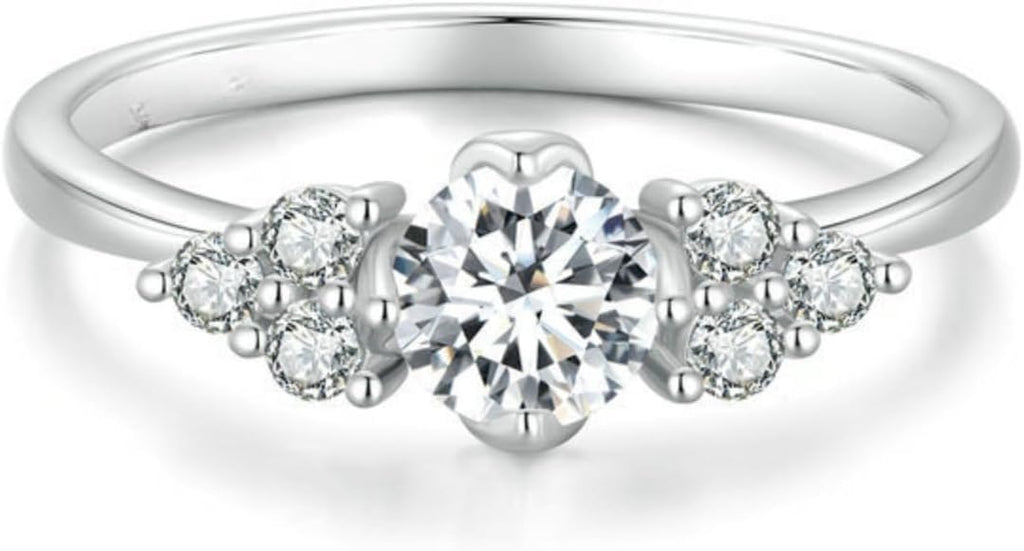S925 Sterling Silver Women's Engagement Rings,Chic Diamond Ring for Women, 1.26 ct Heart Cut VVS1 D-Color, Great for Mother's Day