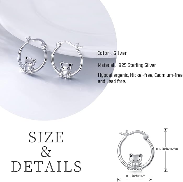 JUSTKIDSTOY Hypoallergenic Panda/Unicorn/Hummingbird/Dolphin Hoop Earrings for Women 925 Sterling Silver Animal Huggie Hoop Earrings Jewelry Gifts for Sensitive Ears