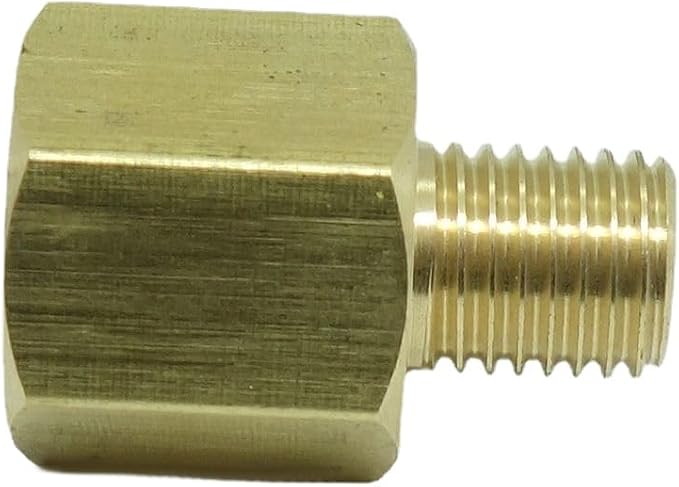 2 Pcs 1/8" NPT Pipe Female x M8*1 Male Metric Gauge Adapter Brass - Image 4