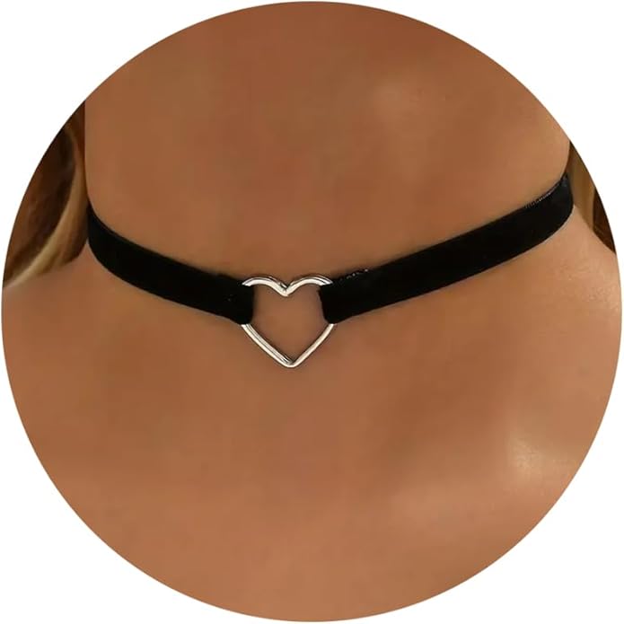 Fesciory Black Necklaces for Women, Adjustable Layered Velvet Leather Lace Collar Necklace, Goth Jewelry Gifts.