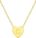 YL Initial Necklace 925 Sterling Silver Heart Letter Pendant A-Z Alphabet Cubic Zirconia Jewelry for Women