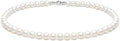 Zeffy Pearl Necklace 4MM/6MM/8MM Dainty Round Imitation Pearl Choker Necklace Wedding Pearl Necklace Delicate Jewelry for Women Simple Bridesmaid Jewelry Gifts