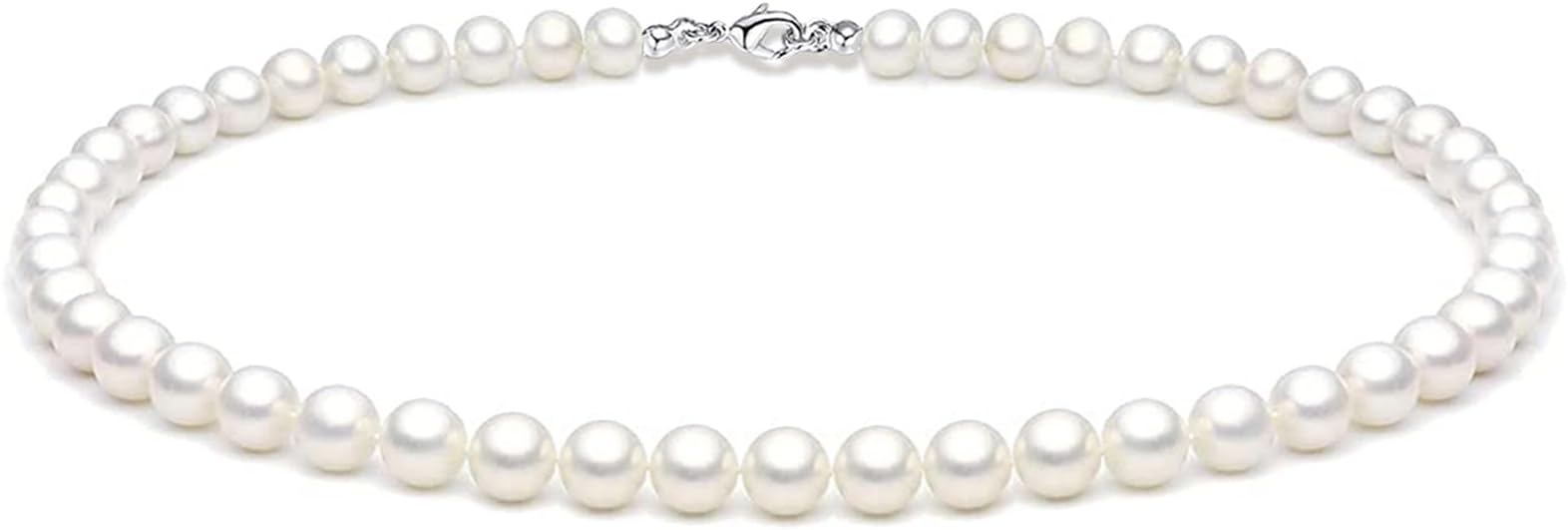 Zeffy Pearl Necklace 4MM/6MM/8MM Dainty Round Imitation Pearl Choker Necklace Wedding Pearl Necklace Delicate Jewelry for Women Simple Bridesmaid Jewelry Gifts