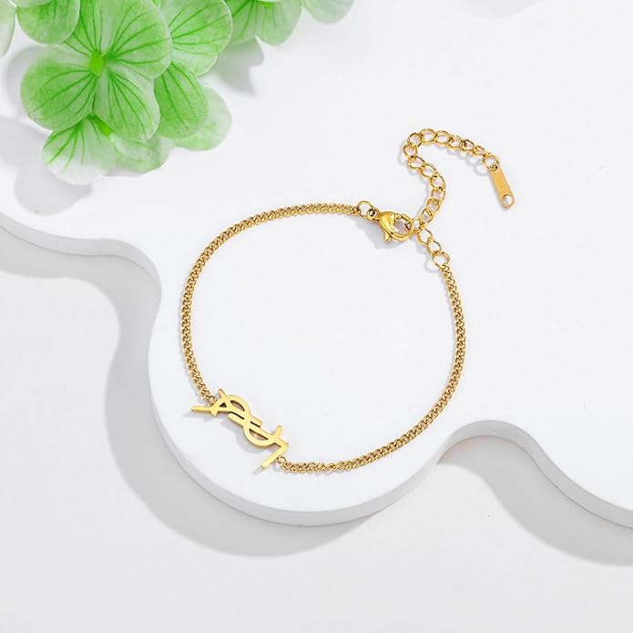 Luxury Gold bracelet for Women,18K monogram Exquisite monogram interwoven Charm Bracelet for Women Gold Jewelry Gifts