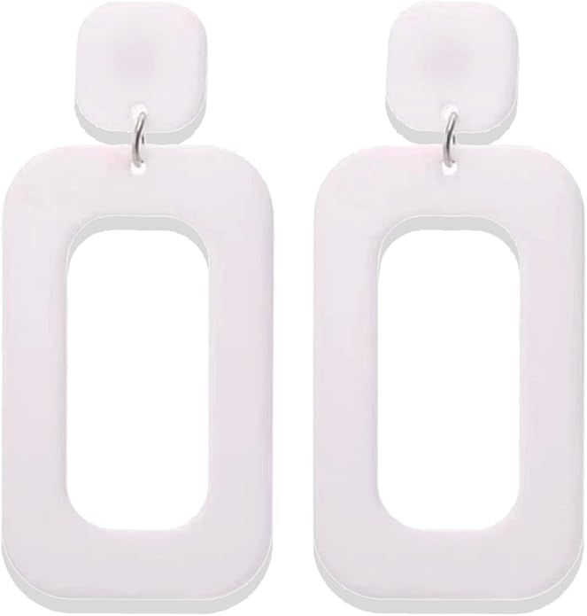 70s Earrings Retro White Acrylic Hoop Earrings 70s Accessories for Women 70s Jewelry Disco Outfits for Women