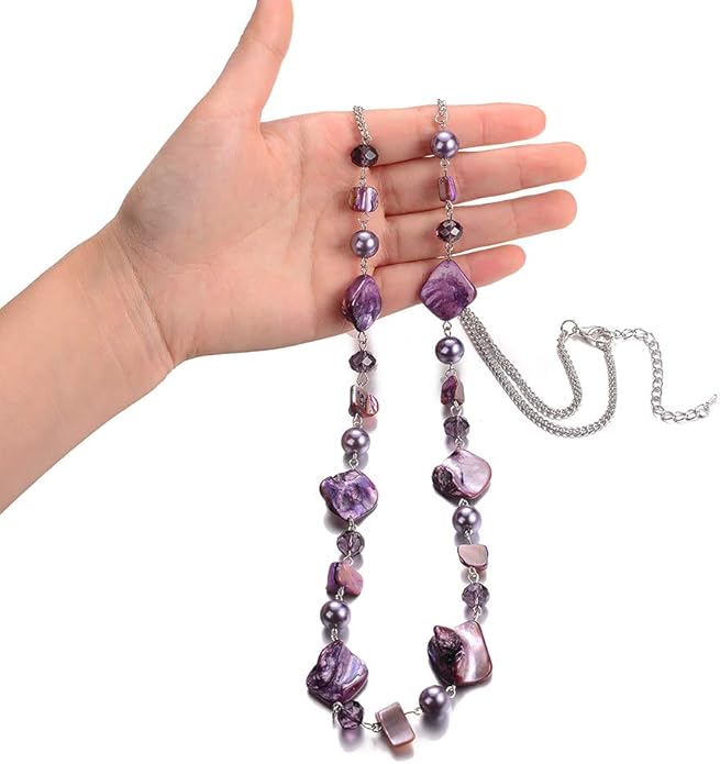 PEARL&CLUB Long Beaded Necklaces For Women - Sweater Chain Fashion Jewelry Necklace Gifts For Women