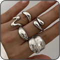 Sora Tuki Rings for Women Chunky Rings Set Adjustable Stackable Ring for Women Bold Thick Statement Ring Trendy Chunky Jewelry