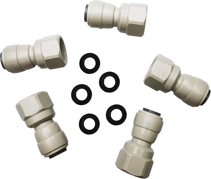 YZM Push-to-Connect Female Thread Adapter, Double O-Ring Seal, 3/8" Tube OD x by YZMSZ