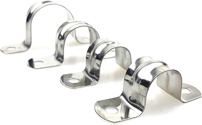 100 Pcs 1/4inch Rigid Pipe Strap, Two Hole Stainless Steel Strap U Bracket - Image 4