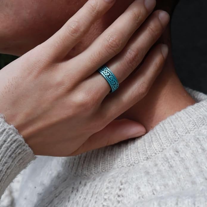 Knot Theory Celtic Butterfly Sailor Infinity Silicone Ring for Men Women - Breathable Dual Layer Comfort Fit 6mm Bandwidth