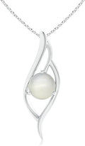 Angara Natural Moonstone Pendant for Women | Moonstone Angel Wing Bypass Pendant in 14K Solid Gold/Platinum With 18" Chain | Birthday, Anniversary, Gemstone Jewelry Gift