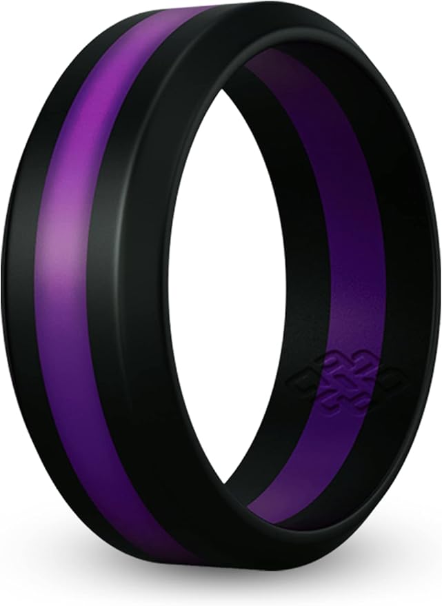 Knot Theory Striped Silicone Ring for Men and Women – Black, Grey, Red, Blue, Orange, Yellow, Purple